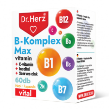  Dr. Herz B-komplex Max C vitamin + inozitol + szerves cink kapszula (60 db) gyógyhatású készítmény