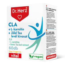  DR Herz CLA + L-karnitin + Zöld tea kivonat 60 db kapszula doboz vitamin és táplálékkiegészítő