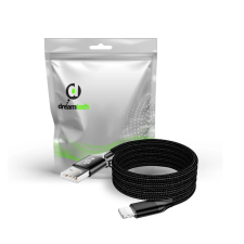 Dreamtech Mágneses fonott kábel fekete USB-A / Lightning (130954) kábel és adapter