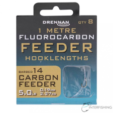 Drennan 1m Fluorocarbon Feeder Rig Carbon Feeder 14 előkötött horog horog