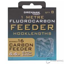 Drennan 1m Fluorocarbon Feeder Rig Carbon Feeder 16 előkötött horog horog