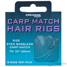 Drennan Carp Match Hair Rigs 10-6lb előkötött horog horog