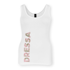 Dressa Active pálmafa mintás feliratos női pamut trikó - fehér női trikó