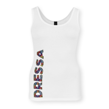 Dressa Active szivárvány feliratos női pamut trikó - fehér női trikó