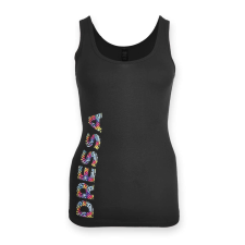  Dressa Active szivárvány feliratos női pamut trikó - fekete női trikó