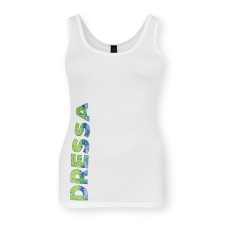 Dressa Active zöld feliratos női pamut trikó - fehér női trikó