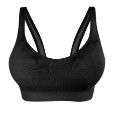 Dressa Bamboo varrás nélküli szivacsos bambusz sportmelltartó - fekete melltartó