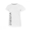 Dressa Urban fekete feliratos karcsúsított női biopamut póló - fehér | S