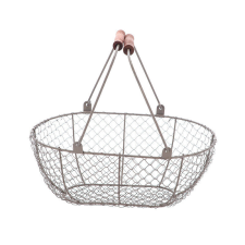 Drótkosár fa fogantyúval, 38 x 19 x 28 cm (WB5-S) papírárú, csomagoló és tárolóeszköz
