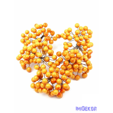  Drótos bogyó 1 cm - Napsárga dekorációs kellék