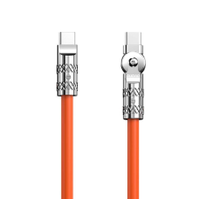 DUDAO L24CC USB-C - USB-C forgó kábel 1m narancs kábel és adapter
