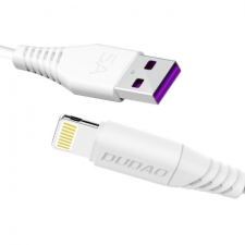 DUDAO L2L kábel USB / Lightning 5A 1m, fehér kábel és adapter
