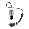 DUDAO R5Pro 1x USB, 3.4A car charger + 3in1 USB-C / Micro USB / Lightning cable (gray)