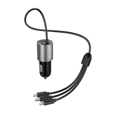 DUDAO R5Pro 1x USB, 3.4A car charger + 3in1 USB-C / Micro USB / Lightning cable (gray) mobiltelefon kellék
