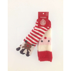 DUNNES Dunnes kisfiú 2 pár karácsonyi mintás piros zokni - 116