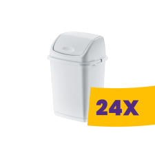 Dünya Billenőfedeles műanyag szemetes Fehér 10L (Karton - 24 db) szemetes