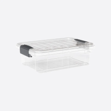 Dunya Plastik Tárolódoboz tetővel – átlátszó Lock&amp;Keep (több méret) 21,5L bútor