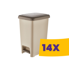 Dünya Slim pedálos szemetes Homok 15L (Karton - 14 db) szemetes