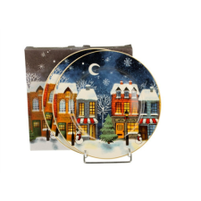 Duo Gift Porcelán desszerttányér szett, 2db-os, 19cm, dobozban, Christmas City konyhai eszköz