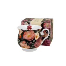 Duo Gift Porcelánbögre 500ml, dobozban, Spring Roses Black bögrék, csészék