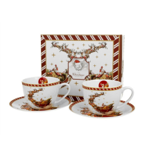 Duo Gift Porceláncsésze+alj, 250ml, 2 személyes, dobozban, Santa on Sleigh konyhai eszköz