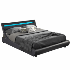  dupla ágy RGB LED világítással, fekete, 180x200, FELINA ágy és ágykellék