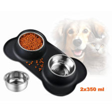  Dupla etető tál kutyáknak macskáknak fekete MG955 kutyatál