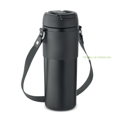 Duplafalú, porszórt rm acél kulacs, 700ml kulacs, kulacstartó