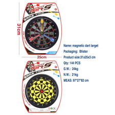 Duplaoldalas mágneses céltábla 20 cm 3 darttal kerti játék