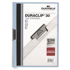 DURABLE Gyorsfűző, klipes, A4, DURABLE "DURACLIP® 30", kék irattartó