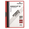  DURABLE Gyorsfűző, klipes, A4, DURABLE "DURACLIP® 30", piros
