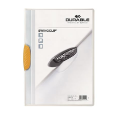 DURABLE Gyorsfűző, klipes, A4, DURABLE &quot;Swingclip® 30&quot;, sárga lefűző