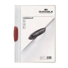 DURABLE Gyorsfűző, klipes, A4, DURABLE "Swingclip® 30", piros irattartó