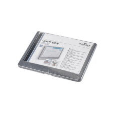 DURABLE Információs tábla 149x105,5mm, Durable szürke információs tábla, állvány