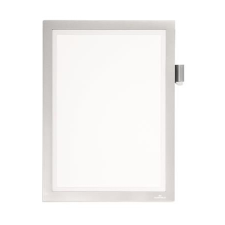 DURABLE Mágneses tasak, A4, öntapadó, jegyzetelhető, DURABLE DURAFRAME® "NOTE", ezüst információs tábla, állvány