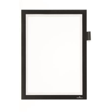DURABLE Mágneses tasak, A4, öntapadó, jegyzetelhető, DURABLE DURAFRAME® "NOTE", fekete információs tábla, állvány