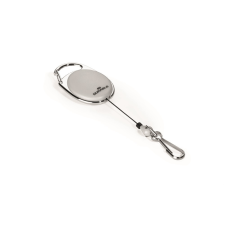 DURABLE Névjegykártyatartó kihúzható karabineres, Durable with Snap Hook szürke névkitűző