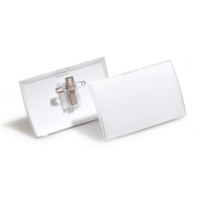 DURABLE Névkitűző, csíptetővel és tűvel, PP, 40x75 mm, DURABLE "Click Fold" névkitűző