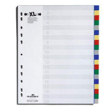 DURABLE Regiszter DURABLE műanyag A/4 maxi 20 színes + index fülek regiszter és tartozékai