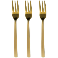 DuraHome desszertvilla PIANO, 3 darab, fényes, arany tányér és evőeszköz