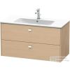 Duravit Brioso mosdó alá építhető 2 fiókos alsószekrény krómozott fogantyúval,1020x479 mm, Natural Oak BR410301030