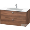 Duravit Brioso mosdó alá építhető 2 fiókos alsószekrény krómozott fogantyúval,1020x479 mm, Natural Walnut Decor BR410301079