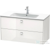 Duravit Brioso mosdó alá építhető 2 fiókos alsószekrény krómozott fogantyúval,1020x479 mm, White High Gloss Decor BR410301022