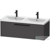 Duravit D-CODE 118,4x46 cm-es 1 fiókos alsószekrény mosdó és csaptelep nélkül, fekete fogantyúval, matt grafit DC46690BD490000