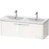Duravit D-CODE 118,4x46 cm-es 1 fiókos alsószekrény mosdó és csaptelep nélkül, króm fogantyúval, fényes fehér DC4669010220000