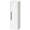Duravit D-CODE 132x40x36 cm-es 1 ajtós félmagas szekrény fekete fogantyúval, jobbos, fényes fehér DC1338RBD220000