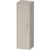 Duravit D-CODE 132x40x36 cm-es 1 ajtós félmagas szekrény króm fogantyúval, balos, matt taupe DC1338L10910000