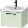 Duravit D-CODE 58,4x46 cm-es 1 fiókos alsószekrény mosdó és csaptelep nélkül, fekete fogantyúval, matt halványzöld DC46650BDHH0000