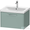 Duravit D-CODE 63,4x46 cm-es 1 fiókos alsószekrény mosdó és csaptelep nélkül, króm fogantyúval, matt fjord zöld DC4666010HG0000