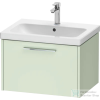 Duravit D-CODE 63,4x46 cm-es 1 fiókos alsószekrény mosdó és csaptelep nélkül, króm fogantyúval, matt halványzöld DC4666010HH0000
